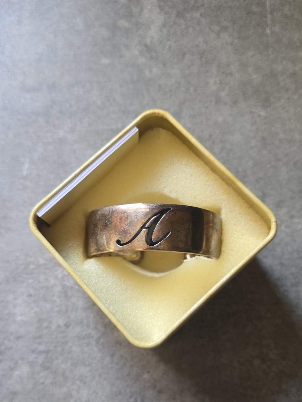 Personalized Gold-Tone 'A' Initial Cuff Bracelet for Women Marked RMN